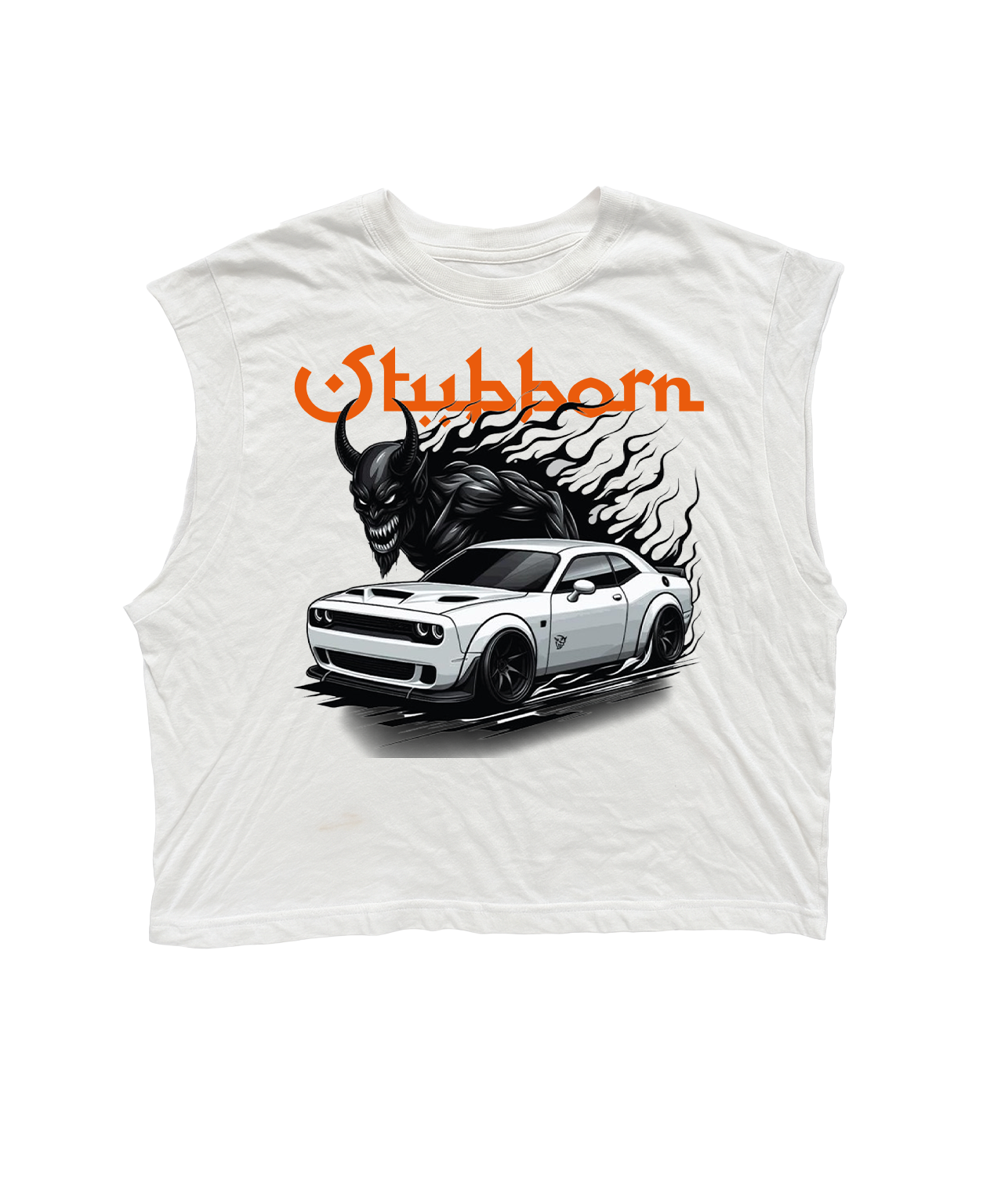 Stubborn Hellcat Muscle Tank (white)