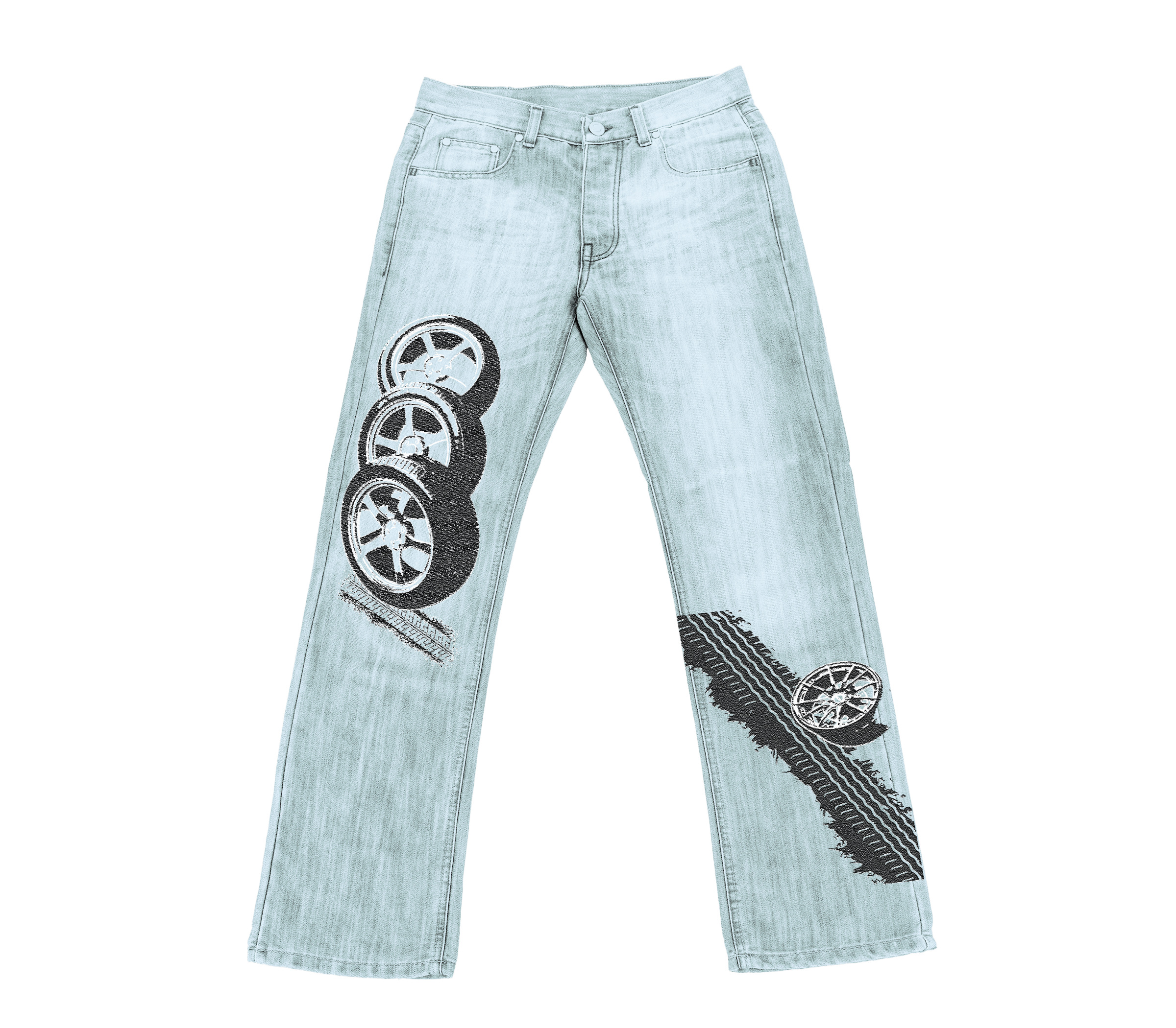 STBRN tire track denim