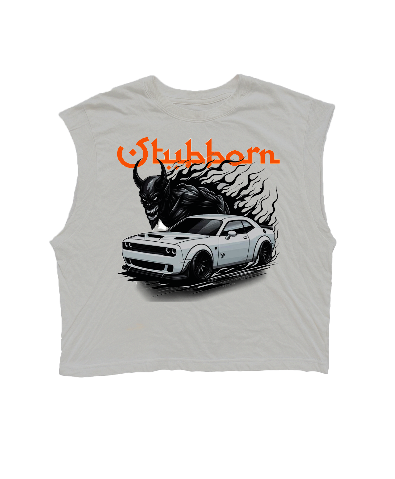 Stubborn Hellcat Muscle Tank (Heather Grey)